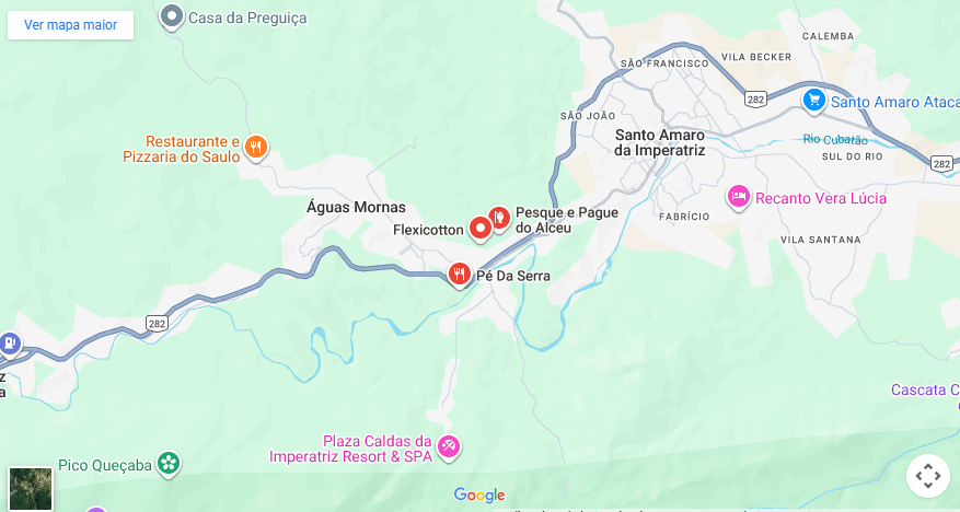 Mapa da localização da H2O Poços Artesianos - Águas Mornas, SC
